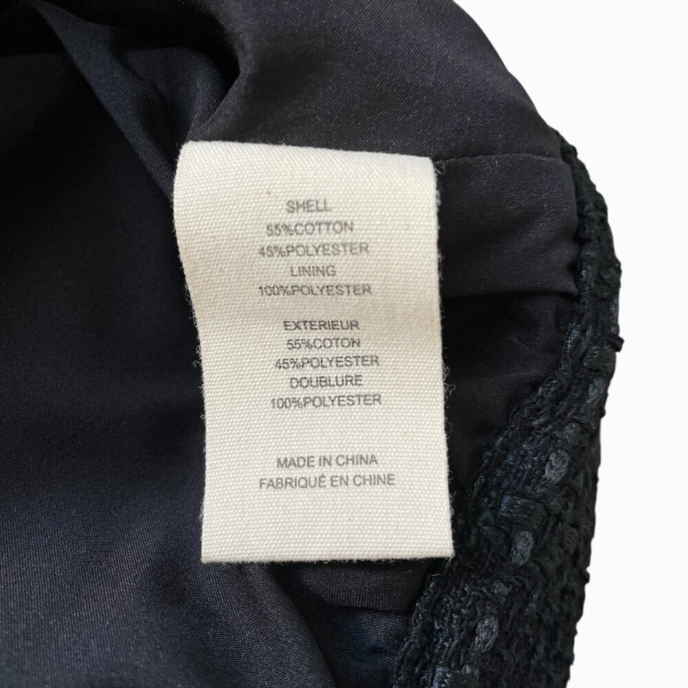 L’Agence Cove Cropped Tweed Jacket Size 8 Black Short Sleeve Polished - Picture 6 of 8